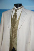 Elegant Cream Tuxedo with three Button with Lapel