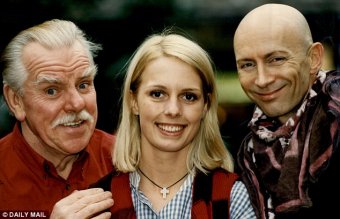 Rocky Horror Show creator, Richard O'Brien (far right), with Windsor Davies and Sophie Lawrence